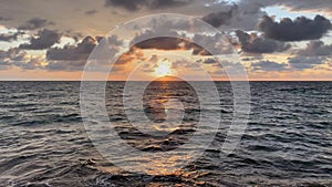 Sunset View with Calm Sea Water at the Beach