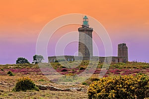 Sunset view Cap FrÃÂ©hel lighthouses photo