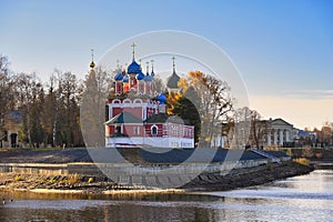 Sunset view of the Church of Demetrius Tsarevich on Blood in Uglich town