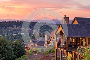 Sunset View from Deck of Luxury Homes