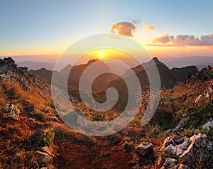 Sunset view from Doi Luang Chiang Dao