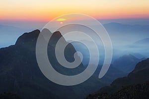 sunset view from Doi Luang Chiang Dao