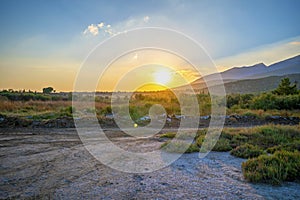 Sunset view of DoÄŸabney in SÃ¶ke, AydÄ±n, Turkey