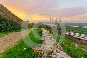 Sunset view of the eastern part of the Jezreel Valley