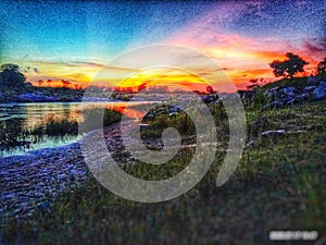 Sunset view in the evening