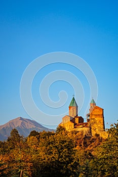 Sunset view of Gremi fortress in Kakheti region, Georgia