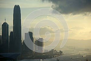 Sunset view on Hong Kong