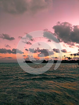 Sunset view from kalpitty island lakshadweep