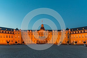 Sunset view of Karlsruhe palace in Germany