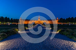 Sunset view of Karlsruhe palace in Germany