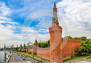 Sunset view of Kremlin in Moscow, Russia