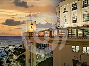 Sunset View of Lacerda Elevator Salvador Bahia Brazil