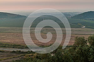 Sunset view of a landscape near Obidos village, Portug