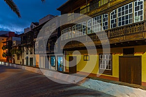 Sunset view of Los Balcones at Santa Cruz de la Palma, Canary islands, Spain