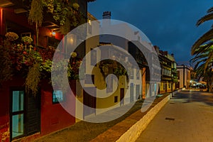 Sunset view of Los Balcones at Santa Cruz de la Palma, Canary islands, Spain