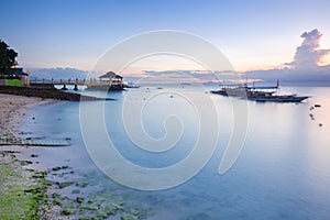 Sunset view of the Moalboal beach, Cebu, Philippines