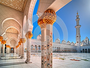 Sunset view at Mosque, Abu Dhabi, United Arab Emirates