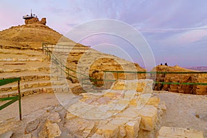 Sunset view of mount Camel observation point, in Mitzpe Ramon photo