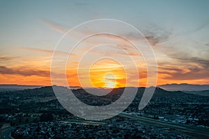 Sunset view from Mount Rubidoux in Riverside, California photo