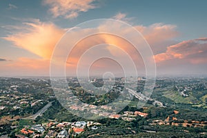 Sunset view from Mount Soledad in La Jolla, San Diego, California photo