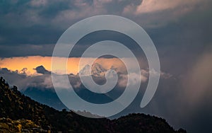 sunset view at  Munsiyari