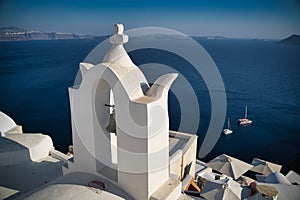 Sunset view Oia village on Santorini Greece