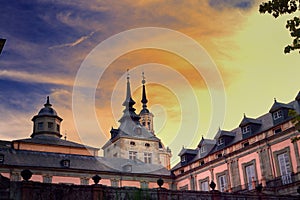 Sunset view of the old royal site of La Granja