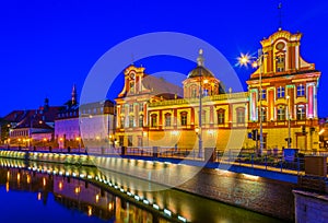 Sunset view of Ossolineum Palace at Wroclaw, Poland...IMAGE