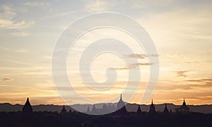 Sunset view over Bagan