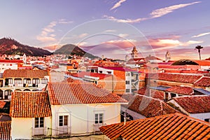 Sunset View over cityscape of Sucre - Bolivia