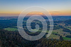 Sunset view over Tasmania from Sideling lookout, Australia