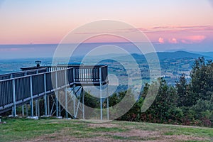 Sunset view over Tasmania from Sideling lookout, Australia