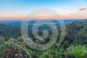 Sunset view over Tasmania from Sideling lookout, Australia