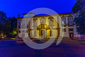 Sunset view of the palace of Justice in Guimaraes in Portugal
