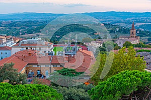 Sunset view of Perugia from Rocca Paolina, Italy