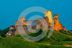 Sunset view of Rakvere Linnus castle in Estonia