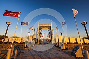 Sunset view of the Red River Valley Veterans Memorial