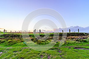 Sunset view of the Ring of Brodgar Stone Circle