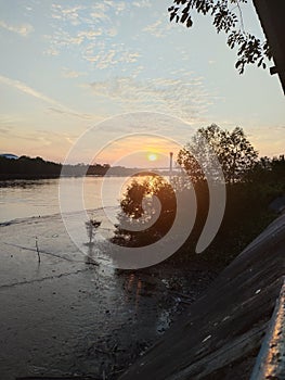 Sunset view  by the river to relax