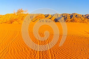 Sunset view of the Samar sand dunes, Arava desert