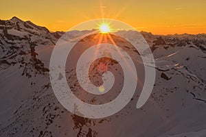 Sunset view from Schilthorn 360\