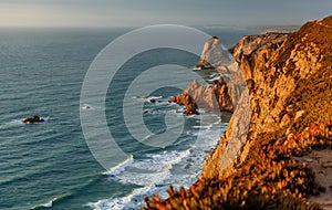 Sunset view of the sea from the westernmost point of Europe