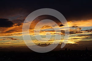 Sunset view seen from Chofu, Tokyo