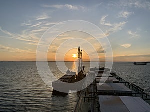 Sea, Sunset and Ship
