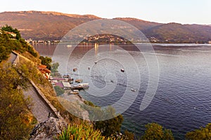 Sunset view of the shore, old city of Ohrid