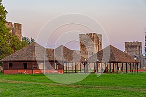 Sunset view of Smederevo fortress in Serbia