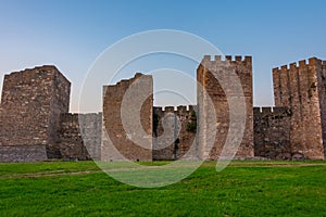 Sunset view of Smederevo fortress in Serbia