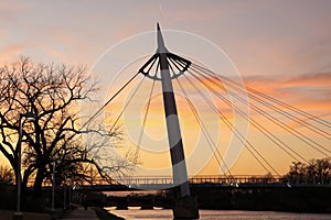 The Keeper of the Plains Bridge in Wichita, KS