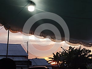 Sunset view sun clouds sky