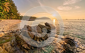 Sunset view at sunset Beach in Koh Lipe Island, Satun, Thailand